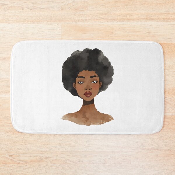 Item preview, Watercolor Black Woman Portrait – Afro Hair Aesthetic with Blushy Cheeks designed and sold by OsasChild.