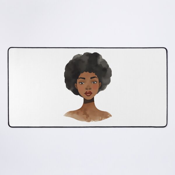 Item preview, Watercolor Black Woman Portrait – Afro Hair Aesthetic with Blushy Cheeks designed and sold by OsasChild.