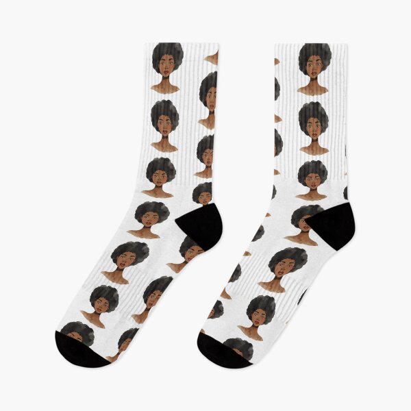 Item preview, Watercolor Black Woman Portrait – Afro Hair Aesthetic with Blushy Cheeks designed and sold by OsasChild.