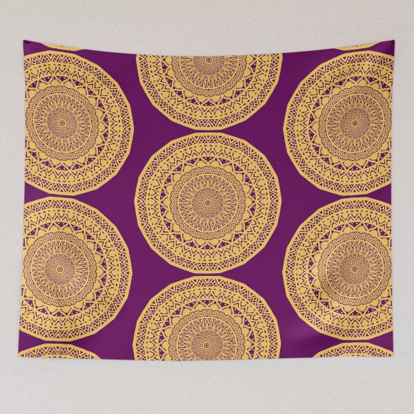 Item preview, Hand drawn Pink yellow Indian Mandala Art Intricate Pattern Flower Spiritual Abstract Decorative Design designed and sold by DivineMandala.