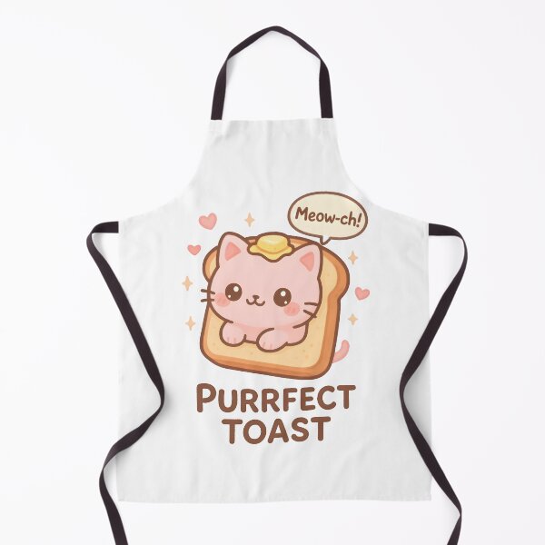 Item preview, Purrfect Toast Cat – Cute Kawaii Pink Kitty in Toast Pun Design designed and sold by OsasChild.