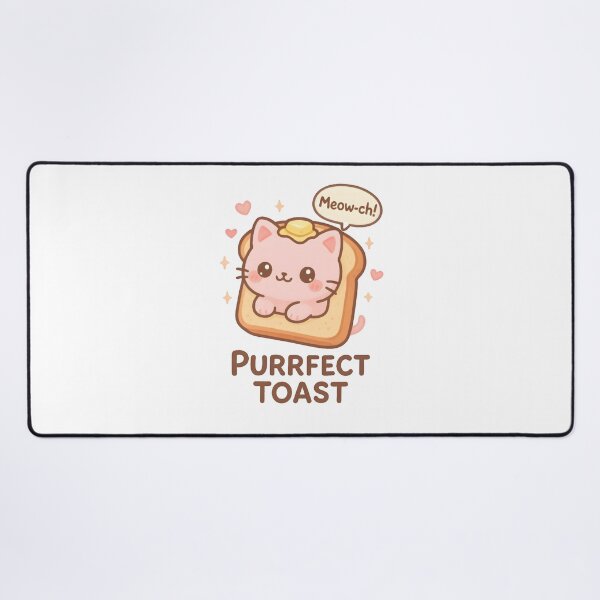 Item preview, Purrfect Toast Cat – Cute Kawaii Pink Kitty in Toast Pun Design designed and sold by OsasChild.