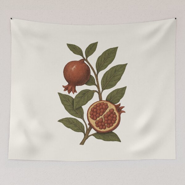 Item preview, Pomegranate Branch – Vintage Cottagecore Botanical designed and sold by HoopeStylee.