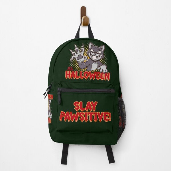 Item preview, It's Halloween, Slay Pawsitive! Crazy Cat Cartoon designed and sold by CRHPOD20.