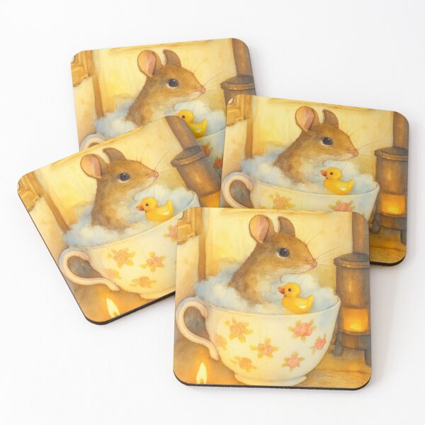 Item preview,  Mouse In Teacup  - Dreamy - Bath Time - Vintage Whimsical Mice  designed and sold by TheWishingShed.