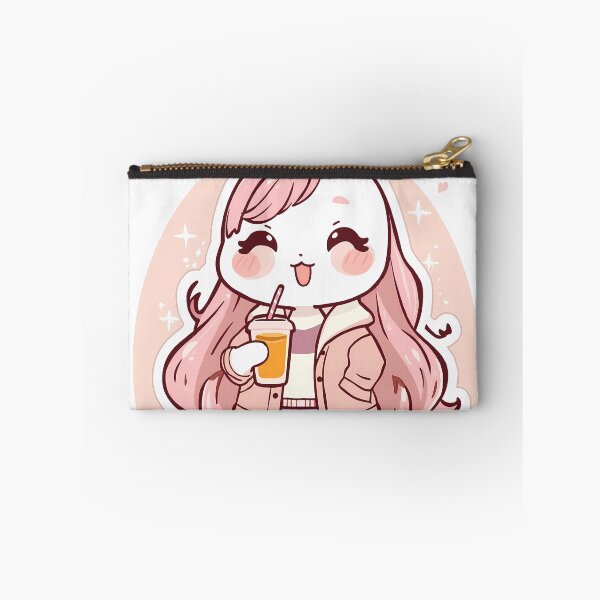 Item preview, Lindo y elegante conejito con jugo | Pegatina de conejo kawaii designed and sold by TrendThreadsfor.