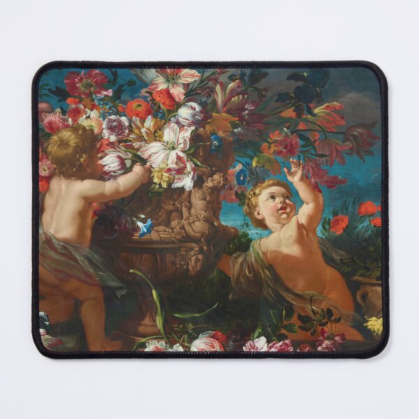 Item preview, Abraham Brueghel - Vases of flowers with Cherubs designed and sold by Onodera.
