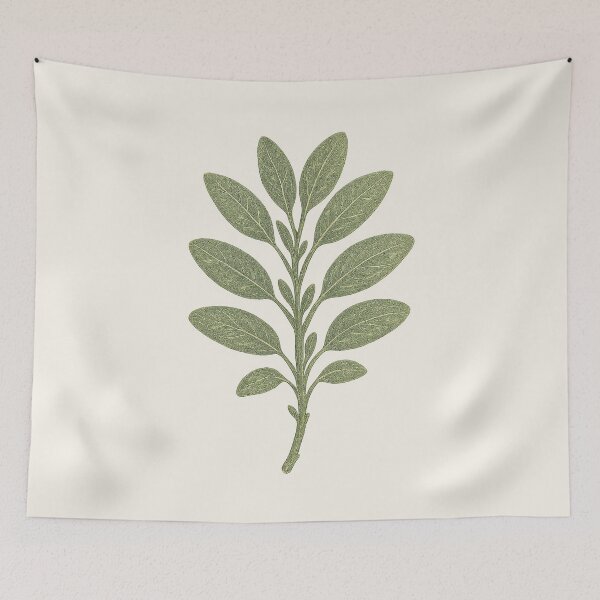Item preview, Sage Branch – Vintage Cottagecore Botanical Sticker designed and sold by HoopeStylee.