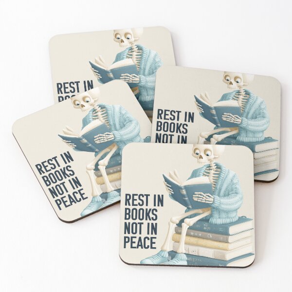 Item preview, Rest in Books Not in Peace – Skeleton reading book, Funny Gothic reader design designed and sold by idgafstudio.ch.
