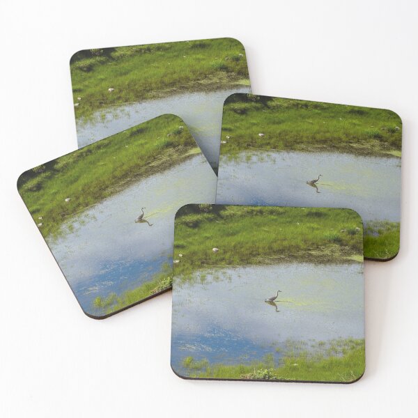 Item preview, Heron in Alpine Pond – Tranquil Nature Photography designed and sold by alicjamiekina.