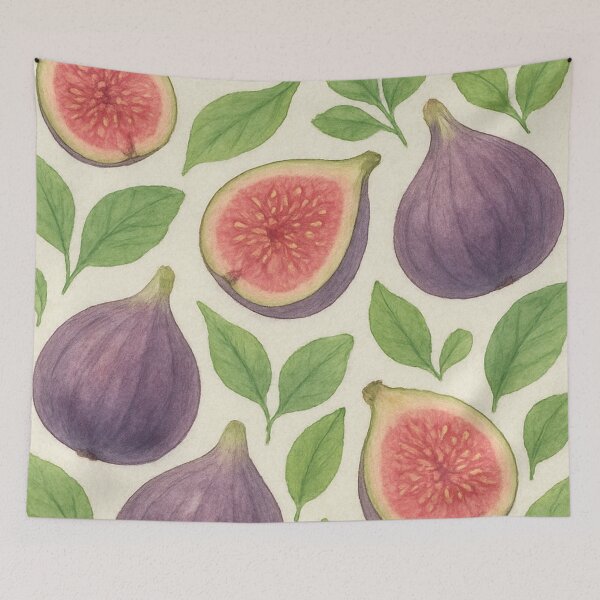Item preview, Teardrop-shaped fig watercolor pattern textured paper designed and sold by cutsypatterns.