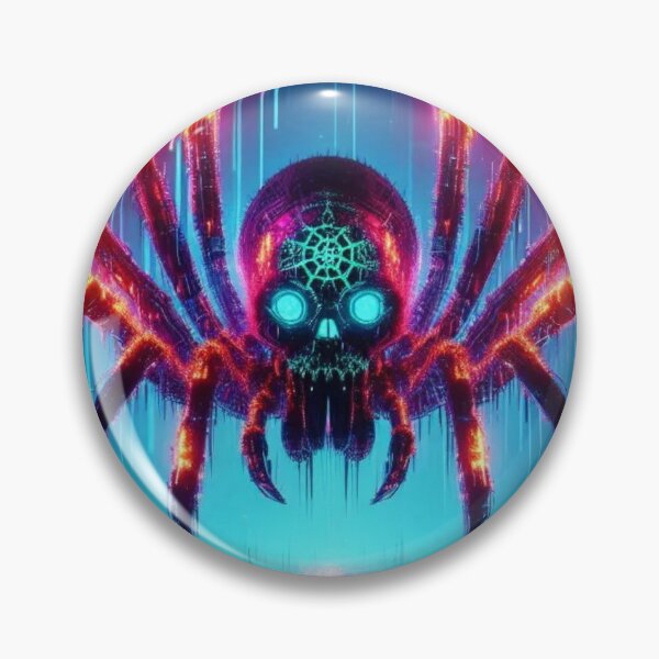 Artikelvorschau, Cyber-Spinnenschwarm – Neon-Glitch-Arachnid-Horror entworfen und verkauft von DreamArt Creations.