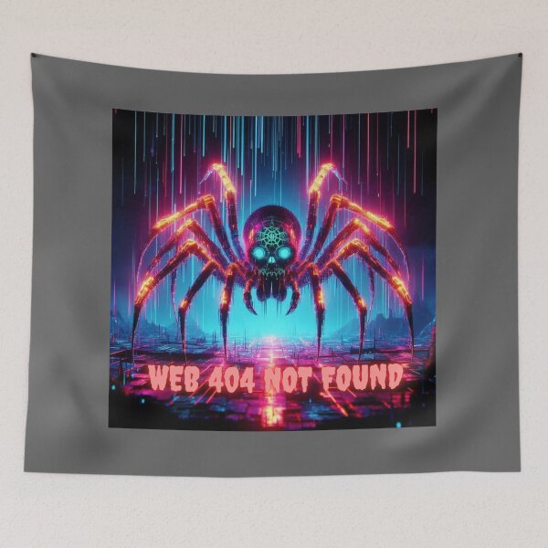 Artikelvorschau, Cyber-Spinnenschwarm – Neon-Glitch-Arachnid-Horror entworfen und verkauft von DreamArt Creations.