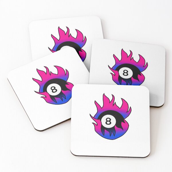 Item preview, Flaming Pink And Blue 8 Ball Traditional Tattoo Style designed and sold by StrawbBonsai.