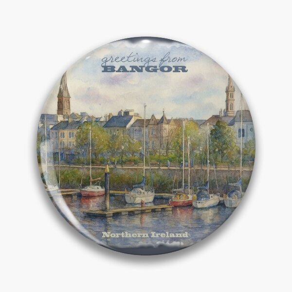 Item preview, Bangor, the town in Northern Ireland where I live. My watercolor designed and sold by miro-bob-design.