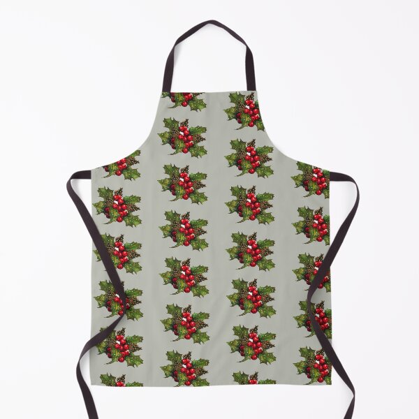 Item preview, Christmas Holly with Snow, Red Berries, and Pine Cones, Illustration designed and sold by JoyfulWhimsy.