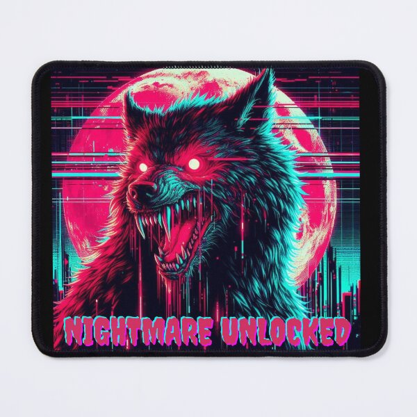 Item preview, Glitch Werewolf Nightmare – Neon Halloween Horror Wolf designed and sold by DreamArt Creations.