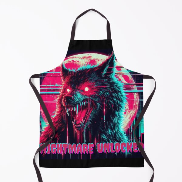 Item preview, Glitch Werewolf Nightmare – Neon Halloween Horror Wolf designed and sold by DreamArt Creations.