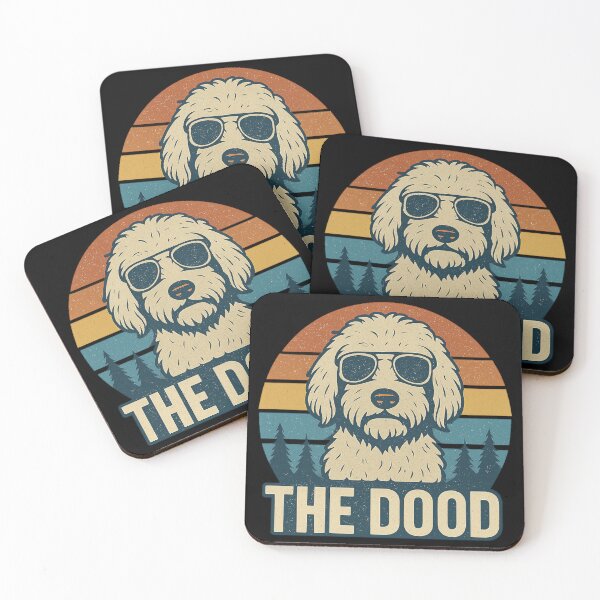 Item preview, The Dood Funny Goldendoodle Retro Sunset designed and sold by RocknCat.