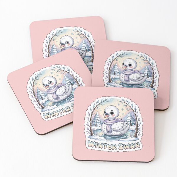 Item preview, Winter Swan – Cute Chibi Swan in Snowy Wonderland Sticker designed and sold by Nuist25.