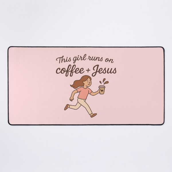 Item preview, This girl runs on coffee + Jesus designed and sold by mariannrina.