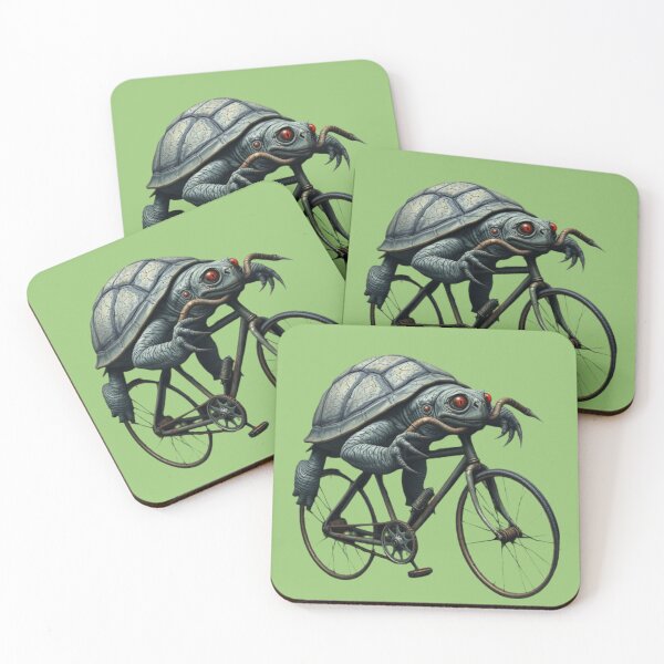 Item preview, Grotesque Mutant Turtle & Skeletal Bike - Eerie Dark Horror Art Tee designed and sold by El malah.
