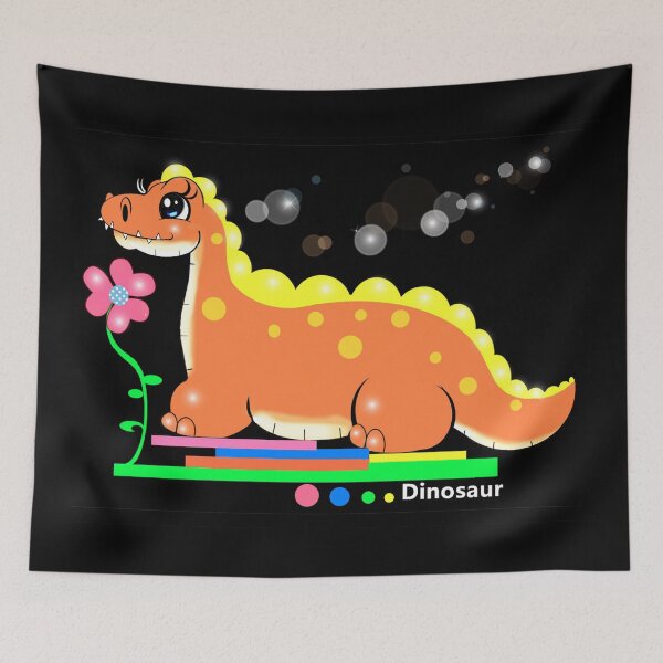 Item preview, A cute dinosaur loves viewing flowers. designed and sold by Shirley cute art .