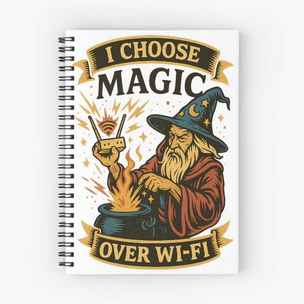 Item preview, I Choose Magic Over Wi-Fi - Gift for Wizard Art designed and sold by Jarminis.