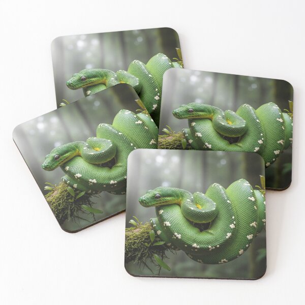 Item preview, Emerald green tree boa designed and sold by HuntsmithMerch.