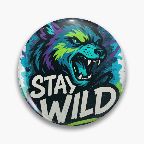 Item preview, STAY WILD – Fierce Wolf Graffiti Tee designed and sold by PastimeMastery.