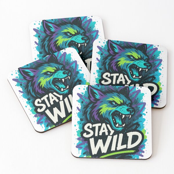Item preview, STAY WILD – Fierce Wolf Graffiti Tee designed and sold by PastimeMastery.