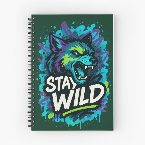 Item preview, STAY WILD – Fierce Wolf Graffiti Tee designed and sold by PastimeMastery.