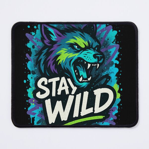 Item preview, STAY WILD – Fierce Wolf Graffiti Tee designed and sold by PastimeMastery.