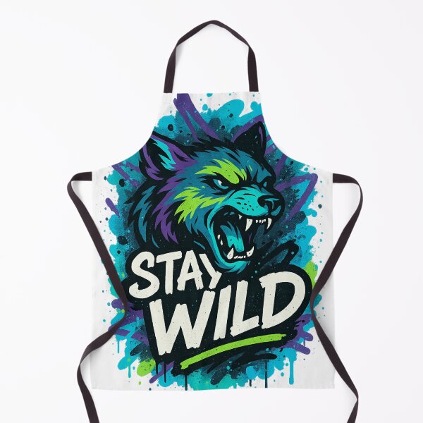 Item preview, STAY WILD – Fierce Wolf Graffiti Tee designed and sold by PastimeMastery.