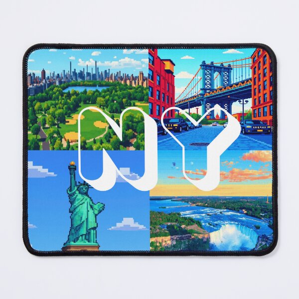 Item preview, New York Pixel Art Design – USA State Icons Poster, Shirt and Sticker designed and sold by simple-line.