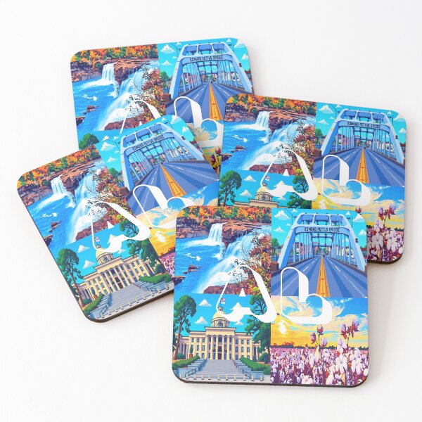 Item preview, Alabama Pixel Art Design – Landmarks and Symbols Poster, Shirt, Sticker designed and sold by simple-line.