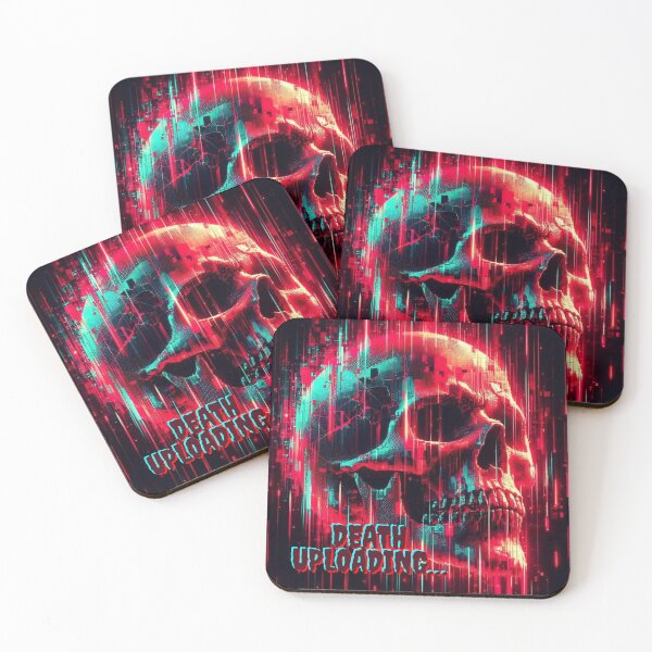 Item preview, Pixelated Skull Phantom – Neon Cyberpunk Horror Skull designed and sold by DreamArt Creations.