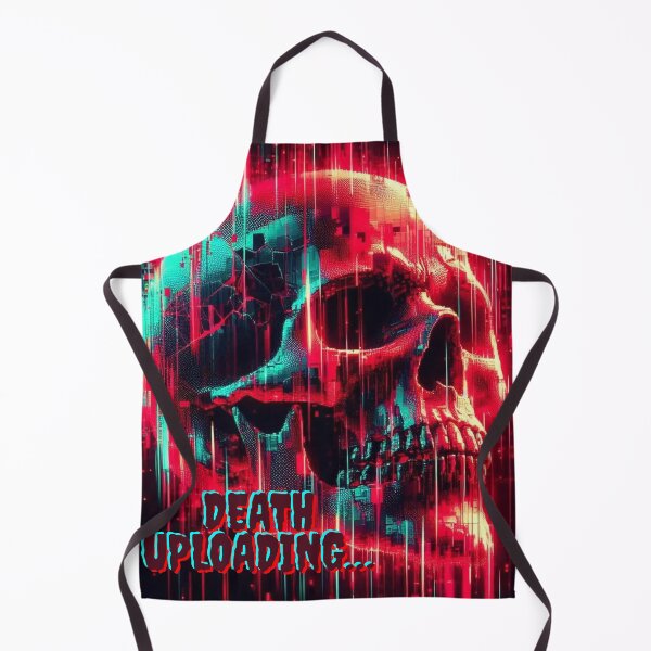 Item preview, Pixelated Skull Phantom – Neon Cyberpunk Horror Skull designed and sold by DreamArt Creations.