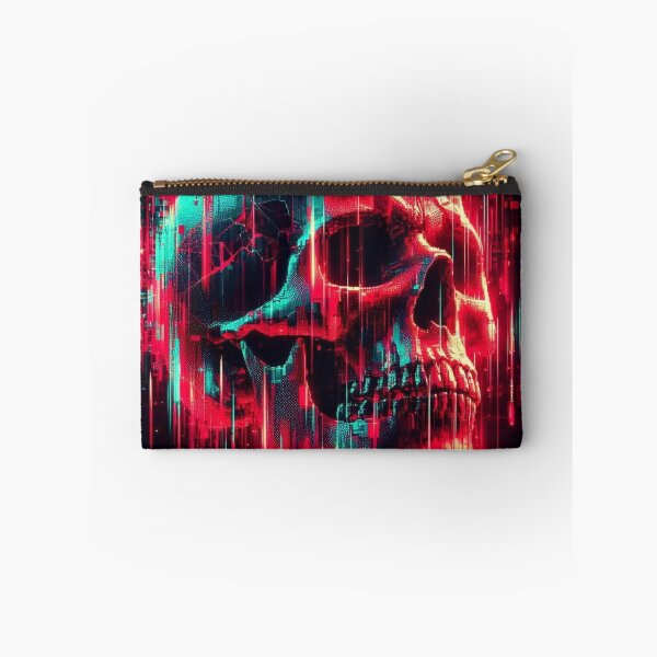 Item preview, Pixelated Skull Phantom – Neon Cyberpunk Horror Skull designed and sold by DreamArt Creations.