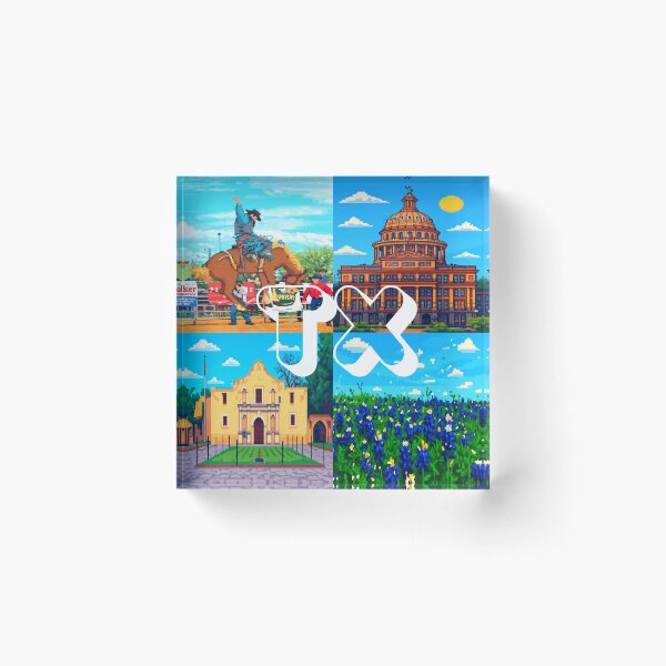 Item preview, Texas Pixel Art Design – USA State Landmarks Poster, Shirt and Sticker designed and sold by simple-line.