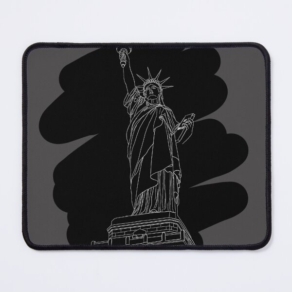 Item preview, Minimalist Line Art – Statue of Liberty (Black Background) designed and sold by drdoodle92 Art.