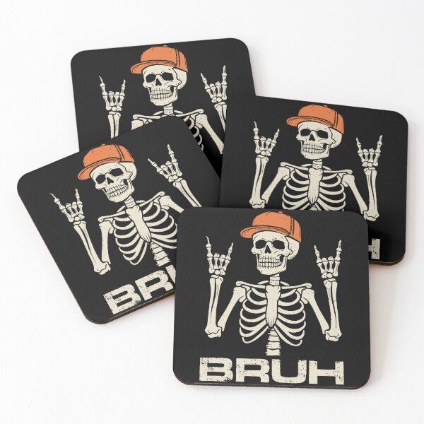 Item preview, Bruh Halloween Skeleton Rock On for Mens Boys Toddlers Kids designed and sold by gear-posters.