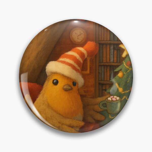 Item preview, Robin Redbreast With Hot Chocolate  - Vintage Whimsical Decor  designed and sold by TheWishingShed.