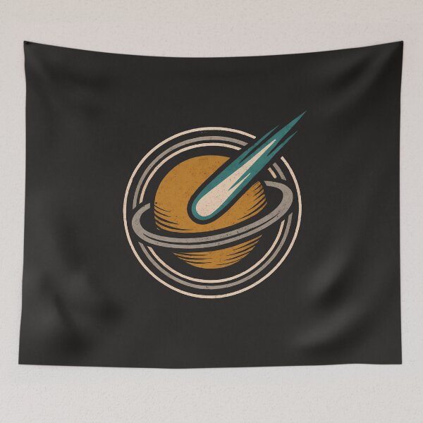 Item preview, Abstract Planet Emblem | Retro Space Badge Distressed Cosmic Design designed and sold by Glam-Spot.