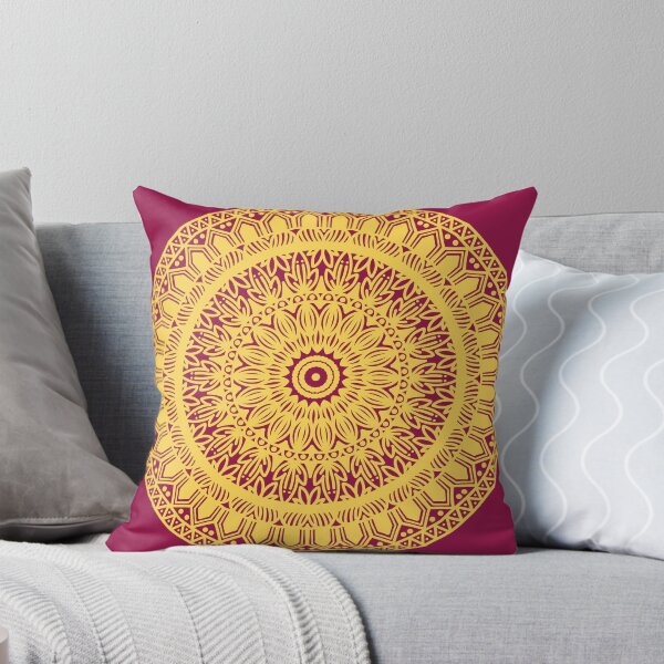 Item preview,  Hand drawn Pink yellow Bohemian Mandala Art Intricate Pattern Flower Spiritual Abstract Decorative Design designed and sold by DivineMandala.