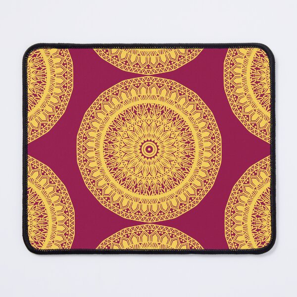 Item preview, Hand drawn Pink yellow Bohemian Mandala Art Intricate Pattern Flower Spiritual Abstract Decorative Design designed and sold by DivineMandala.