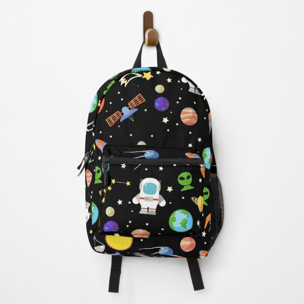 Item preview, Cute Space Pattern – Astronauts, Rockets, Planets & Aliens on Black designed and sold by Dragonfly-10.
