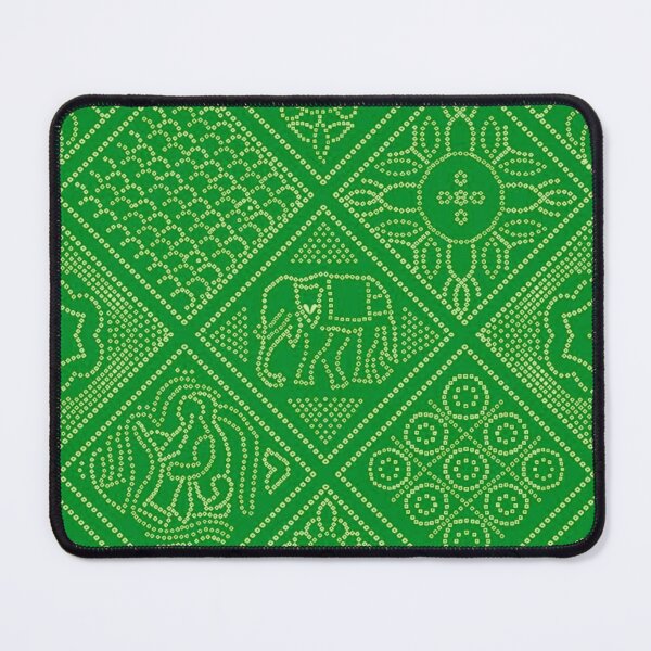 Item preview, Navratri Special Green Rajasthani Bandhani Motif Pattern – Elephant, Paisley & Folk Art designed and sold by Kruti Collection.