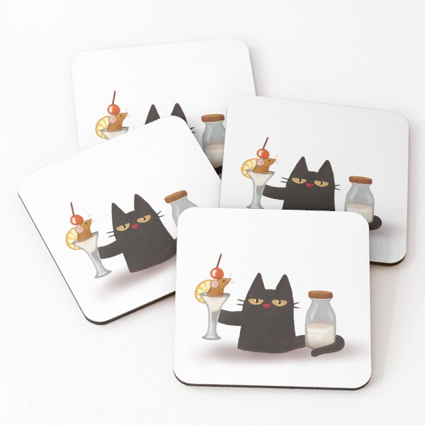 Item preview, Naughty Back Cat With Mouse Cocktail  designed and sold by TheWishingShed.
