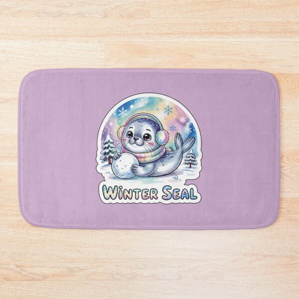 Item preview, Winter Seal – Cute Chibi Seal with Snowball Sticker designed and sold by Nuist25.